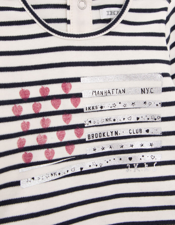 Baby girls’ sailor-stripe organic cotton T-shirt with flag-6