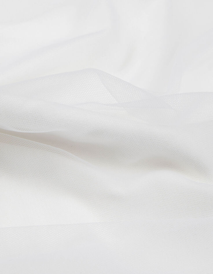 Wei&szlig;es Bi-Material-T-Shirt mit T&uuml;ll-Oberteil M&auml;dchen-4