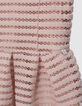 Pink skater dress with openwork lace stripes for girl-4