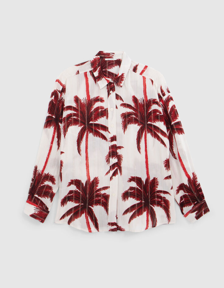Camisa color crudo estampado palmeras mujer-6 Camisa color crudo estampado palmeras mujer-6