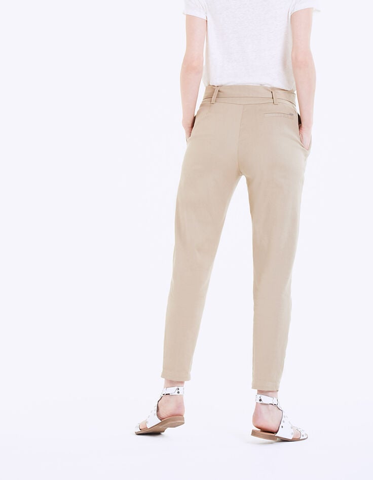 Kn&ouml;chellange, High Waist-Damenhose aus Baumwollleinen-3