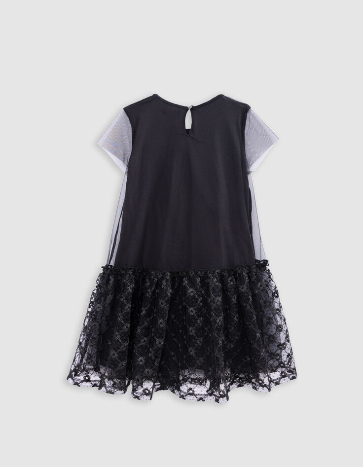Vestido negro tul bajo encaje niña-3