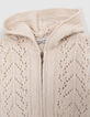 Strickjacke, Beige, Reißverschluss, Strick, Baby Mädchen-2