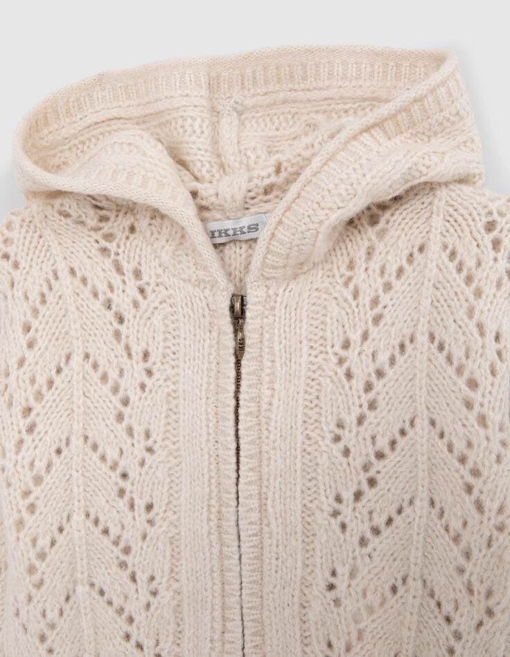 Strickjacke, Beige, Reißverschluss, Strick, Baby Mädchen-2