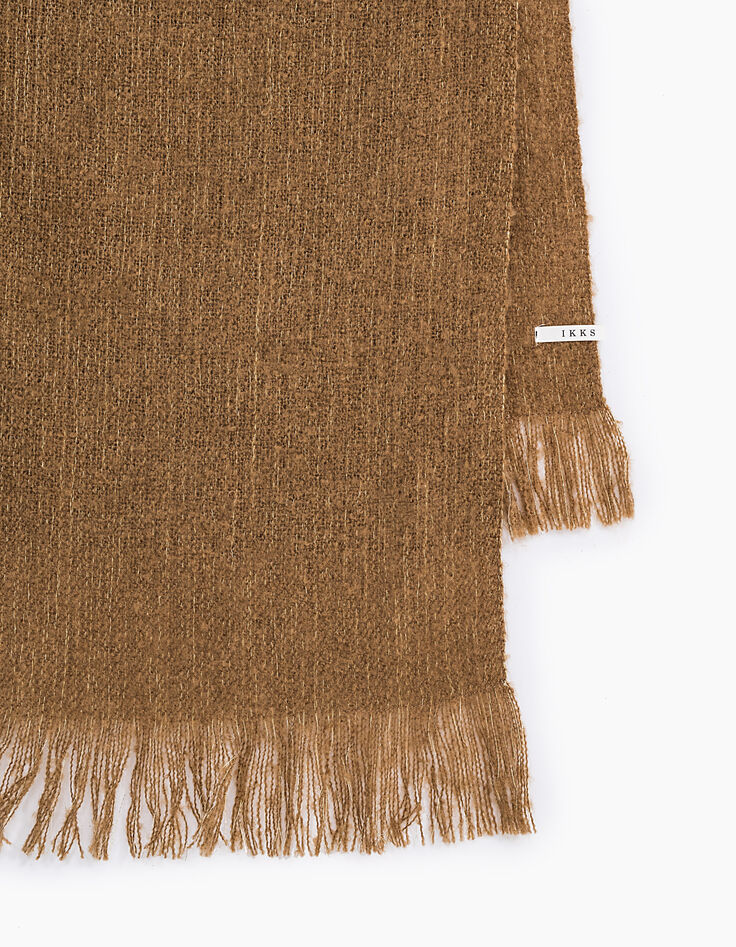 Echarpe mousseuse camel femme-2