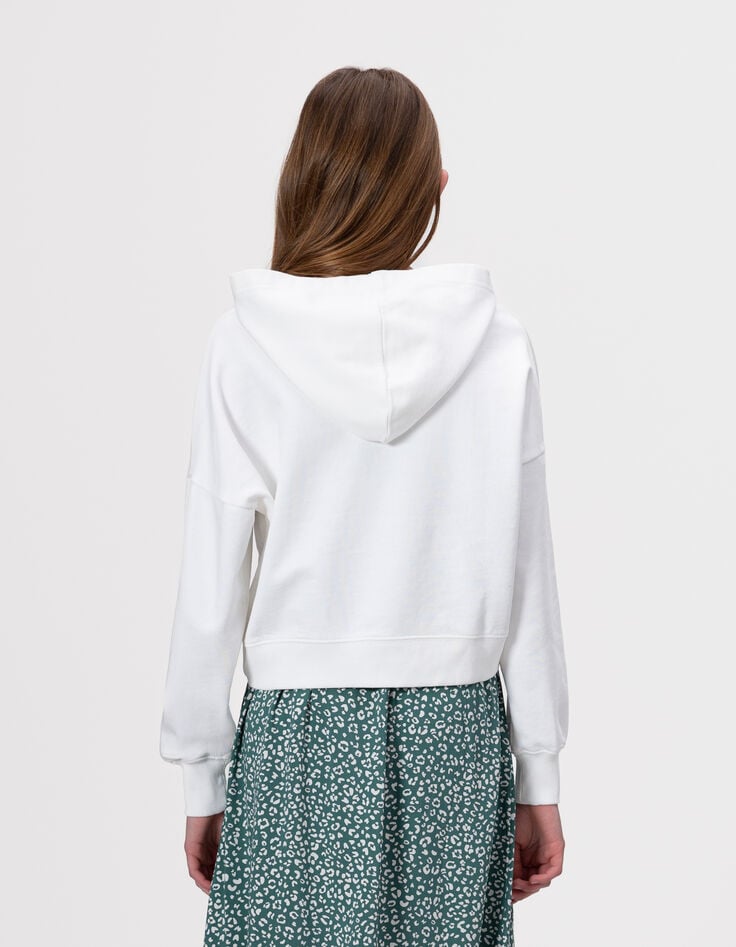 Witte hoodie tekstborduursel meisjes-3 Witte hoodie tekstborduursel meisjes-3