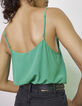 Top lencero de seda verde bordado calavera mujer-3