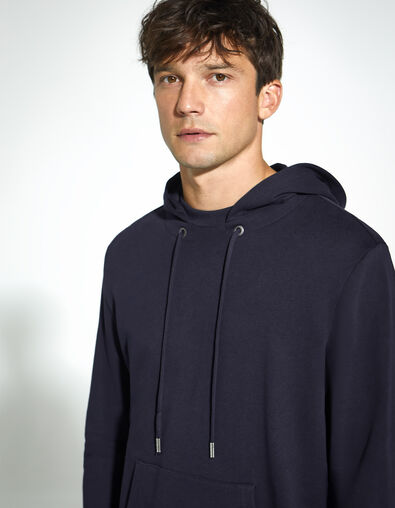 Men’s dark blue organic hoodie - IKKS
