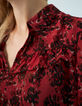 Voile damesblouse met schetsprint en volants-3