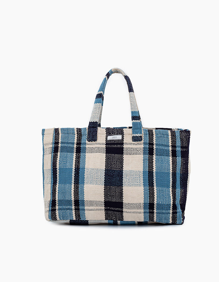 Oversized shopper geruit dames-1