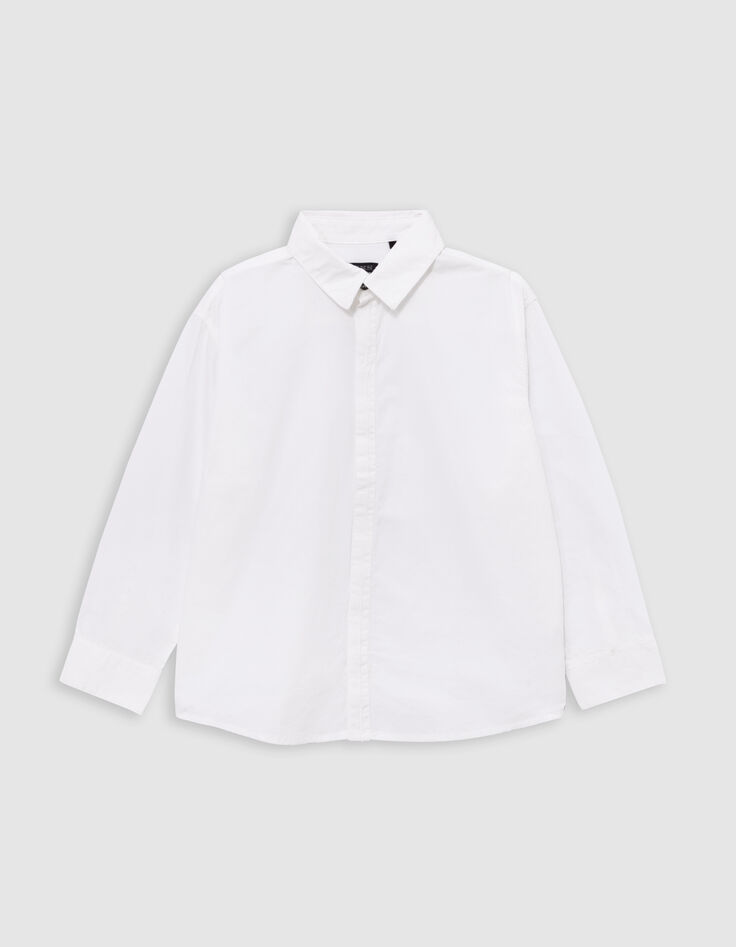 Chemise blanche patte brodée éclair garçon-1