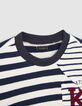Marineblaues Jungen-Ringelshirt mit asymmetrischem Schnitt-2