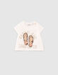 Baby girls' off-white flipflop image T-shirt-1