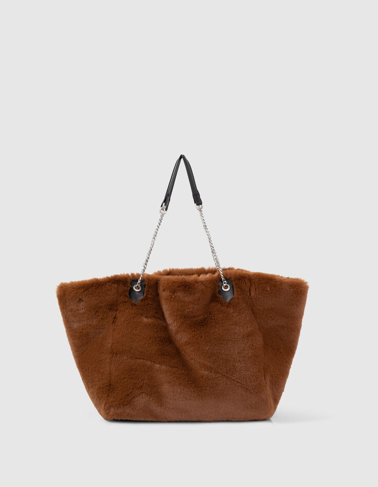 Bolso cab&aacute;s forro sint&eacute;tico camel mujer-1