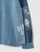Boys’ lasered organic cotton denim shirt-5
