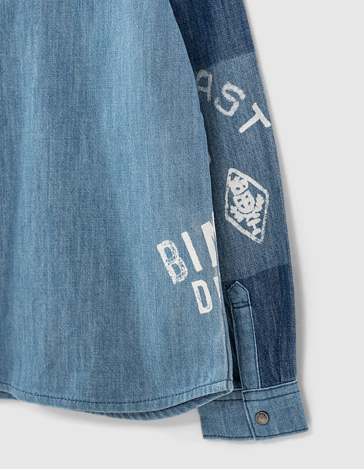 Boys’ lasered organic cotton denim shirt-5
