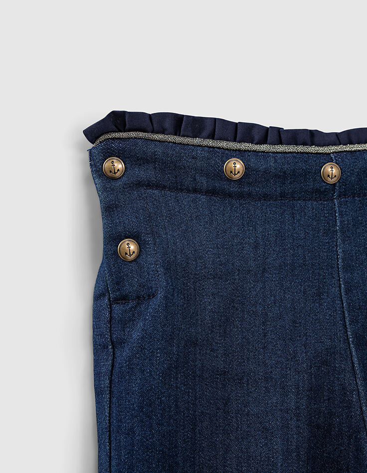 Vaquero blue vintage puente con volante bebé niña-4