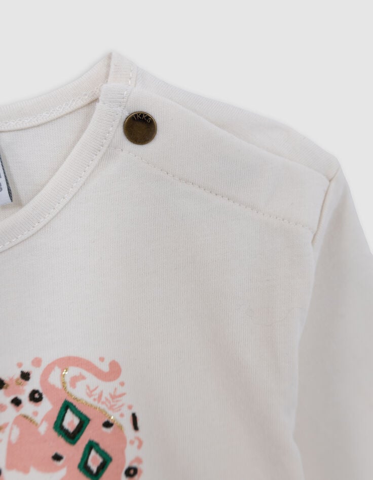 Beige visueel t-shirt hartjes-panthers baby meisje-6