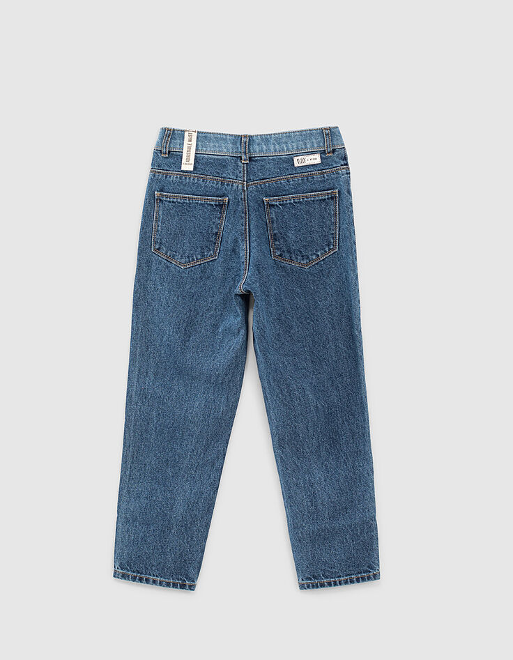 Jean mom blue vintage bio 7/8ème fille-3