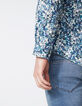 Indigo SLIM overhemd aquarelprint biokatoen heren-5