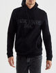Sweat noir à capuche avec message Homme-6