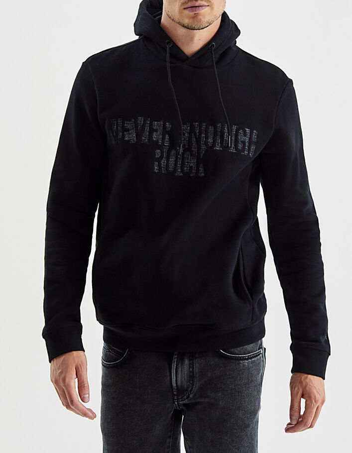 Men’s black slogan hoodie - IKKS