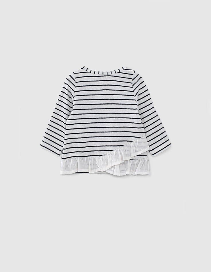 Camiseta marinera blanco roto rayas estampado bebé niña-2 Camiseta marinera blanco roto rayas estampado bebé niña-2