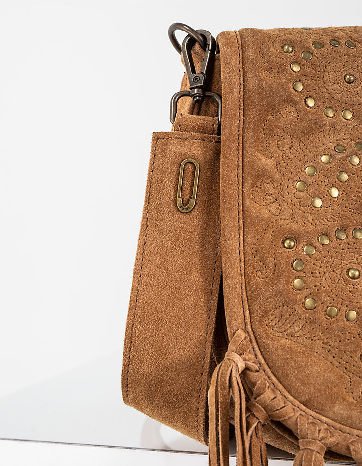 Sac besace The Waiter en cuir franges et studs femme-3