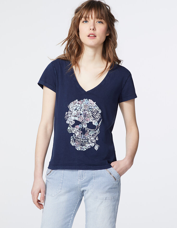 Camiseta algodón tratamiento acid wash visual rock mujer-2 Camiseta algodón tratamiento acid wash visual rock mujer-2
