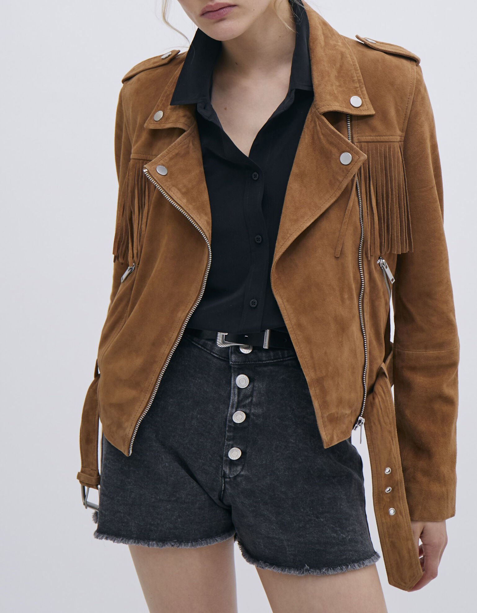 Veste a frange best sale femme