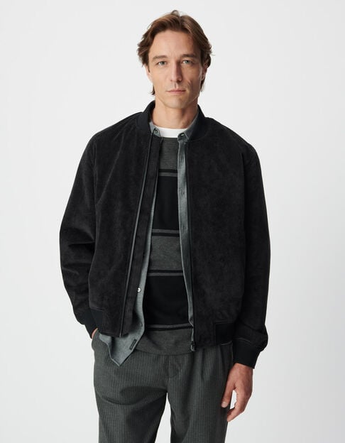 Zwart jack doorstikt velours WATERPROOF Heren - IKKS