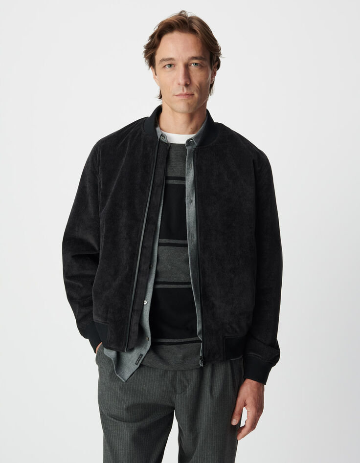 Cazadora negra ante acolchada WATERPROOF hombre-6