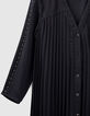 Robe noire plissée avec galons ajourés et cloutés I.Code-2