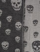 Pañuelo jacquard calavera bordes flecos mujer-3