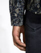 Chemise SLIM noire imprimé floral Rock Homme-5