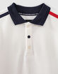 Polo blanc, rouge et navy garçon -2