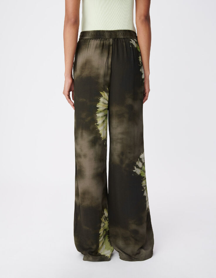 Women's tie and dye printed khaki pants-4