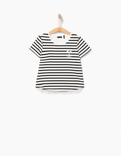 Matrozenshirt gebroken wit, twee stoffen meisjes - IKKS