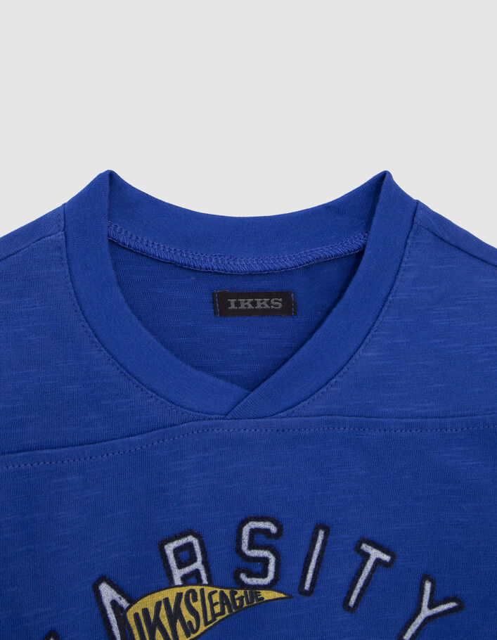 Camiseta azul eléctrico algodón ecológico bulldog niño-6
