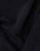 Pull noir tricot ajouré motif cœurs fille-8