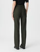 Women’s khaki micro-herringbone suit trousers-4