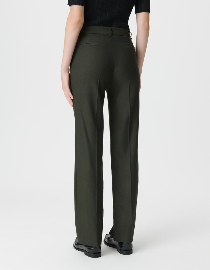 Women’s khaki micro-herringbone suit trousers-4