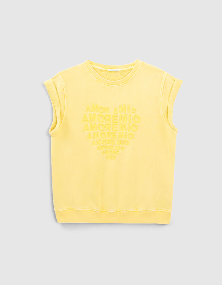 Loose yellow sweatshirt embroidery women-6