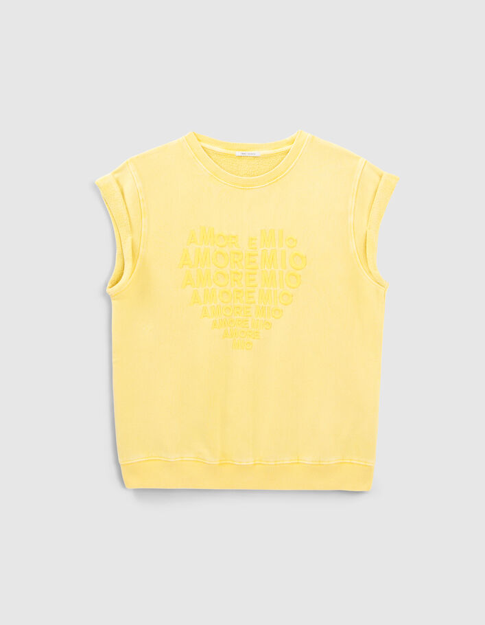 Loose yellow sweatshirt embroidery women - IKKS