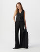 Gilet sans manches noir maille Milano Femme-1