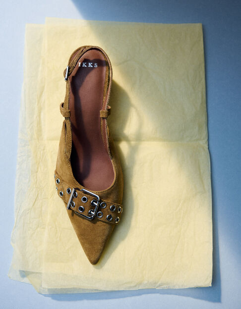 Camel Wildleder Slingback Pumps Damen - IKKS