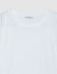 Wit Ronde halslijn T-shirt met gehaakt en pailletten detail Dames-2