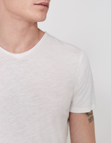 Tee-shirt L'Essentiel blanc col V Homme