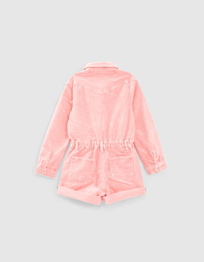 Girls’ medium pink studded needlecord playsuit - IKKS