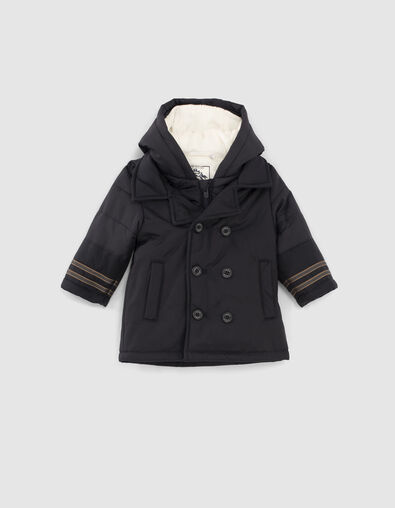 Baby boys’ navy parka with black quilted facing - IKKS